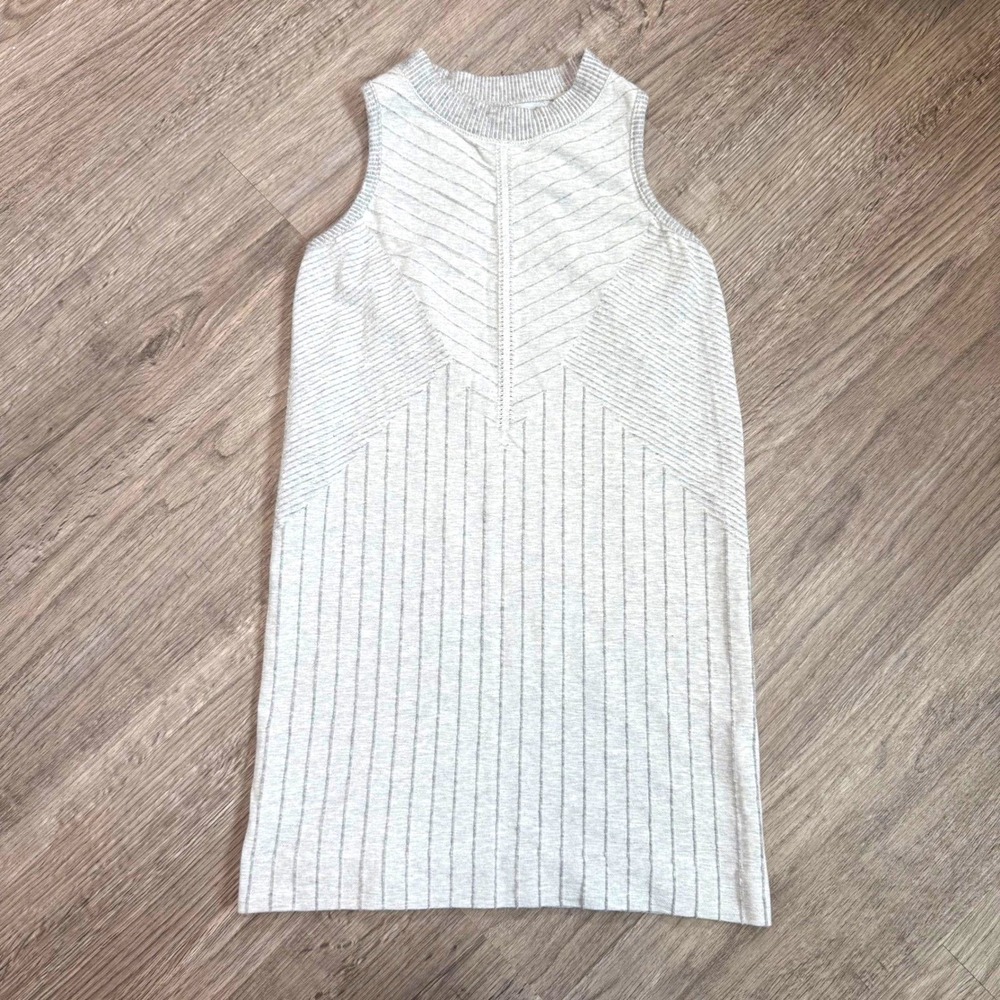 Athleta Womens Gray Textured Knit Racerback Tank Top Small 591312-02-2